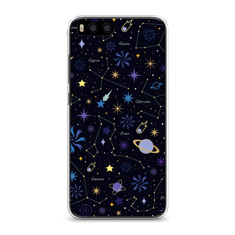 

Чехол для Xiaomi Mi 6 "Цветной космос", Желтый, 30650-2
