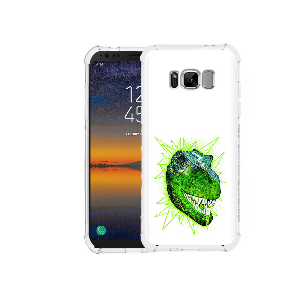 

Чехол MyPads Tocco для Samsung Galaxy S8 зеленый динозавр (PT107395.590.358), Прозрачный, Tocco