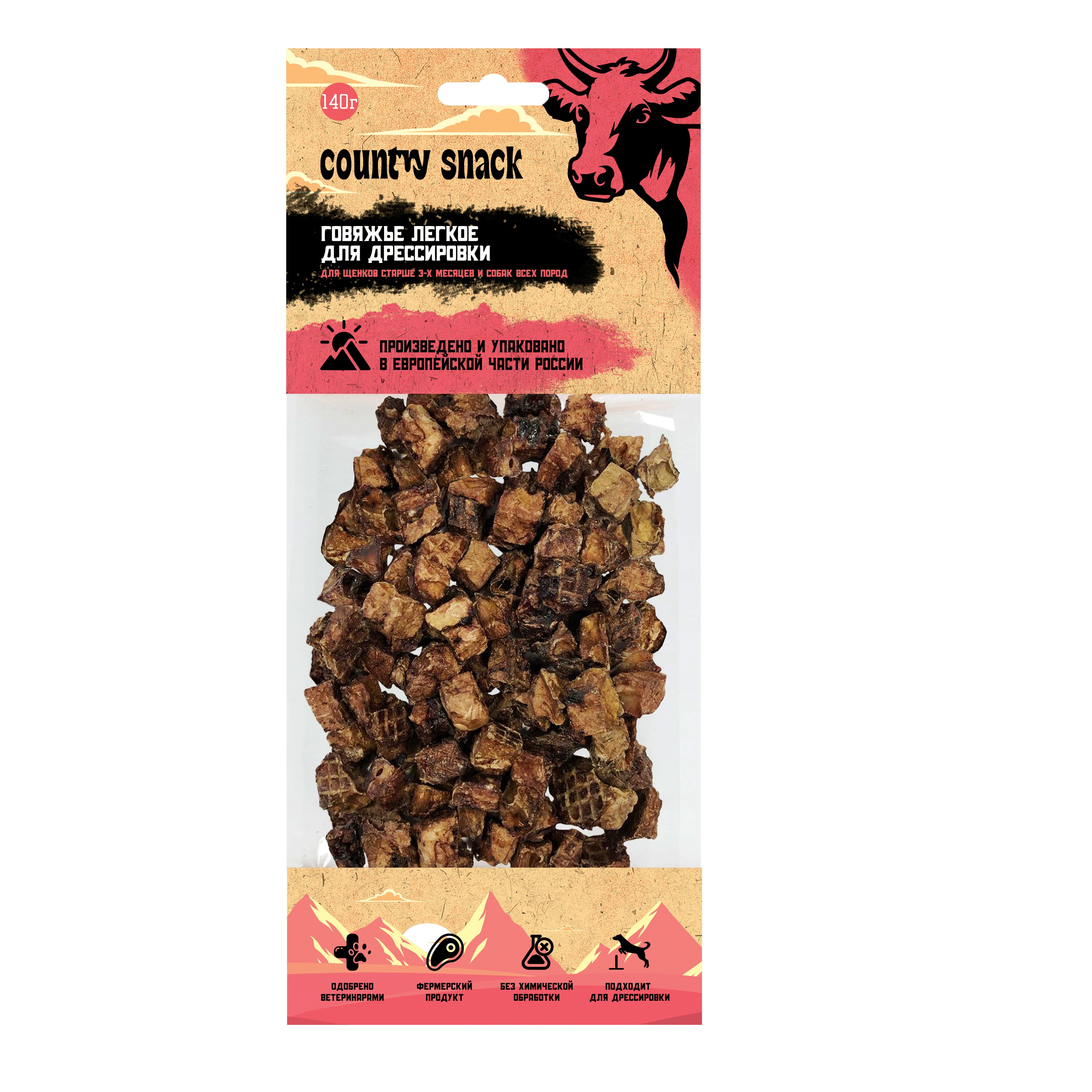 

Лакомство для собак Country Snack Говяжье легкое, для дрессировки, 140 г
