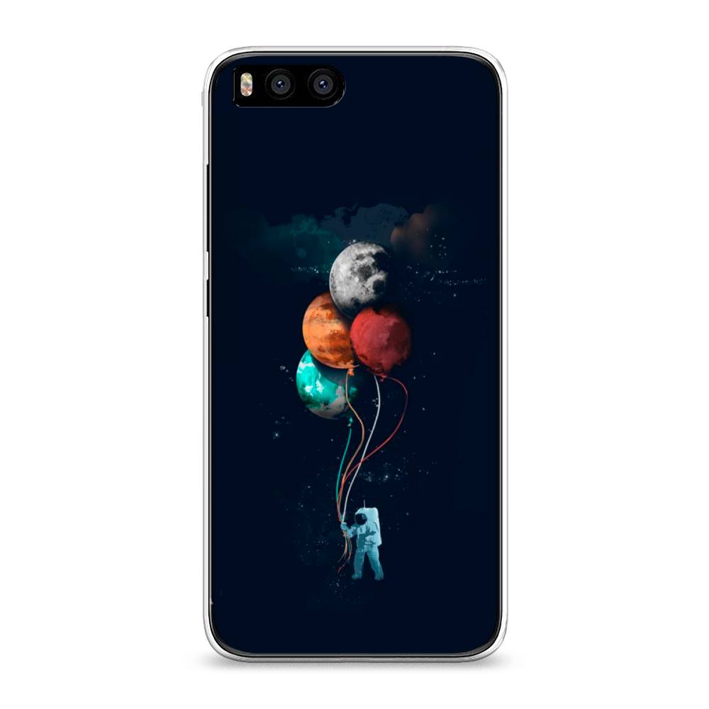

Чехол для Xiaomi Mi 6 "Космонавт с шариками", Разноцветный, 30650-4