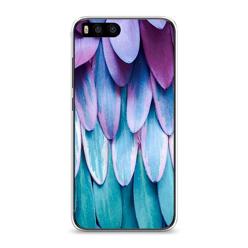 

Чехол на Xiaomi Mi 6 "Синее перо", Фиолетовый;голубой, 30650-3
