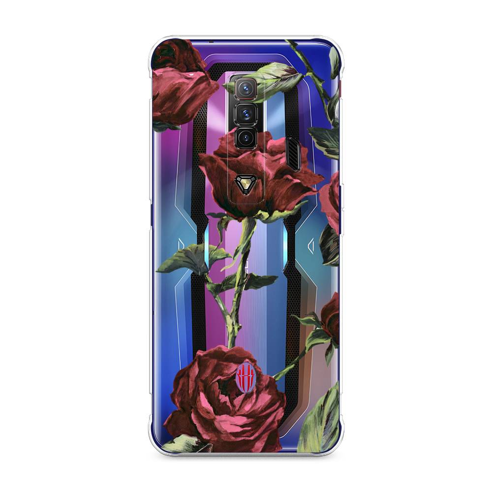

Чехол Awog на ZTE Nubia Red Magic 7 / ЗТЕ Нубиа Ред Мэджик 7 "Бордовые розы фон", Красный, 135950-8