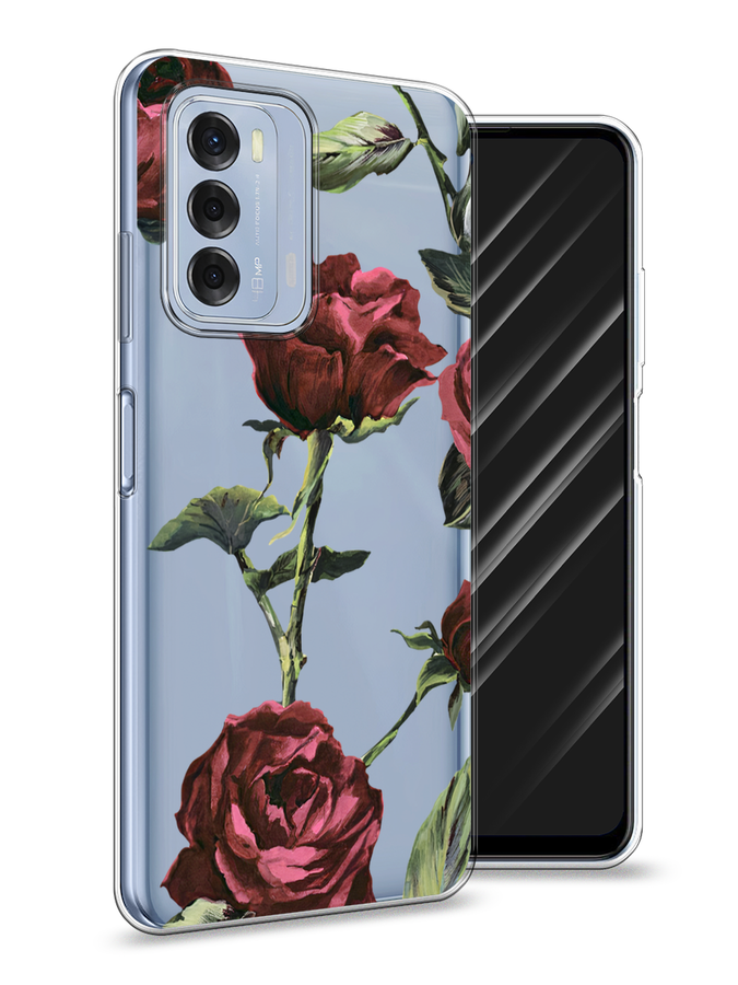 

Чехол Awog на ZTE Blade V40 / ЗТЕ Блейд V40 "Бордовые розы фон", Красный, 136150-8