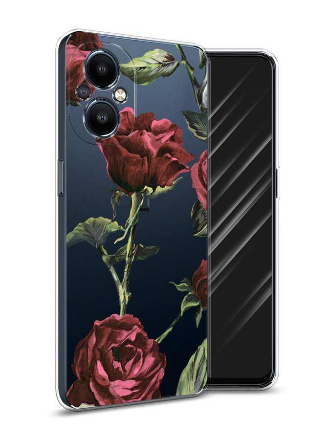 

Чехол Awog на OnePlus Nord N20 5G / ВанПлас Норд N20 5G "Бордовые розы фон", Красный, 152550-8