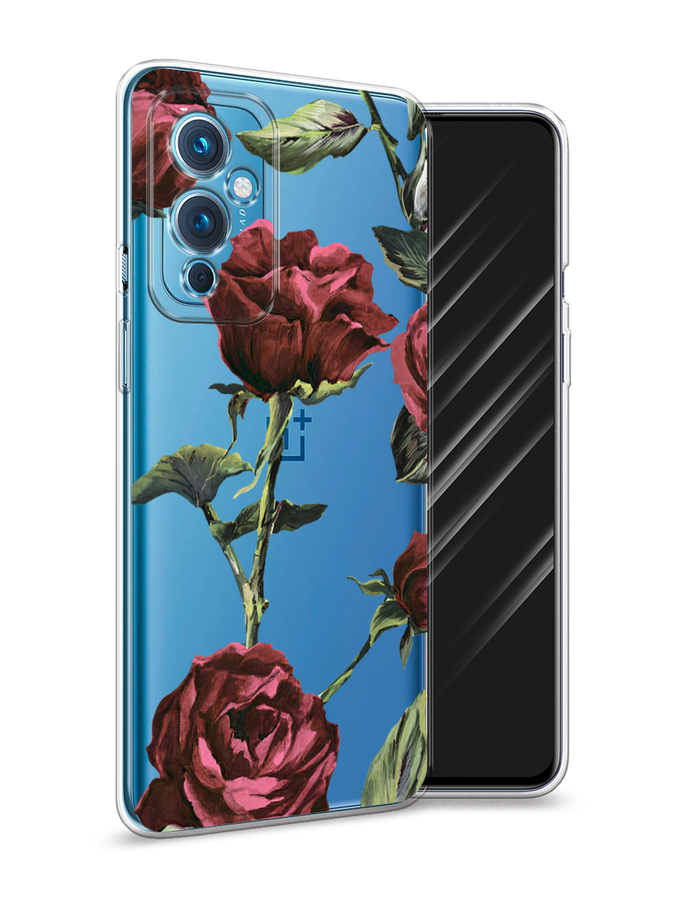 

Чехол Awog на OnePlus 9 LE2110 / Ван плюс 9 LE2110 "Бордовые розы фон", Красный, 152750-8