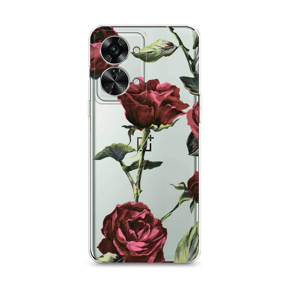 

Чехол Awog на OnePlus Nord 2T / ВанПлас Норд 2T "Бордовые розы фон", Красный, 153250-8