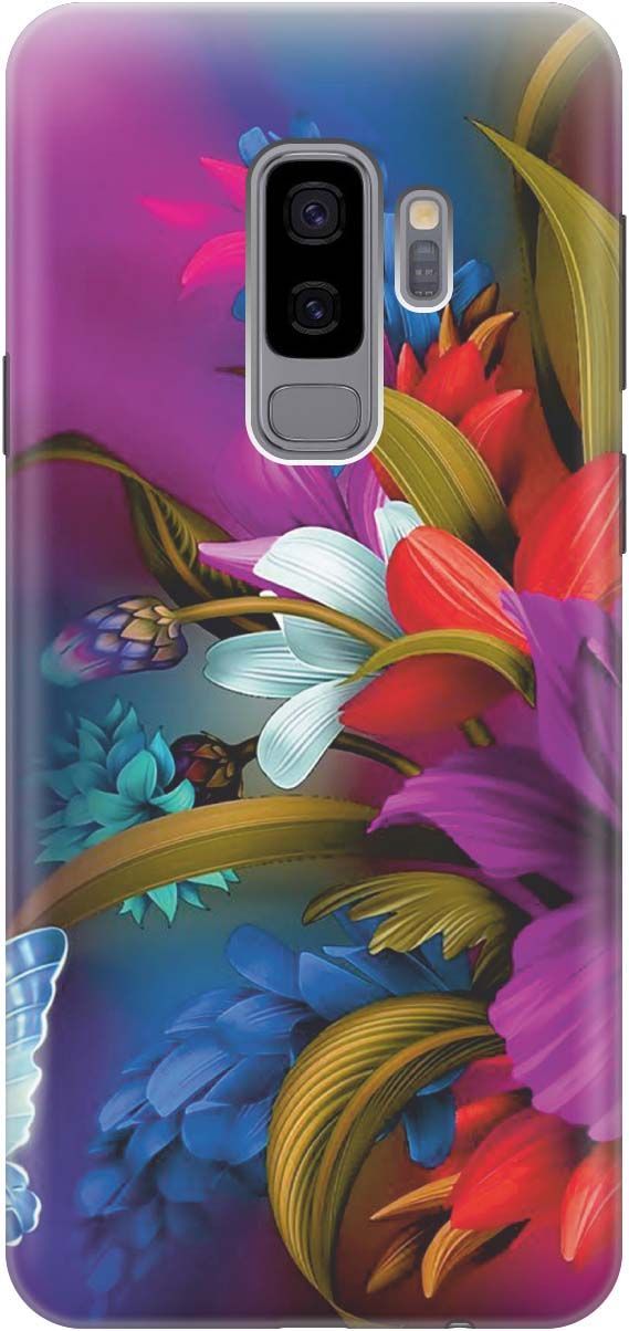 

Силиконовый чехол на Samsung Galaxy S9+ с принтом "Фантастические цветы", Зеленый;красный, 905