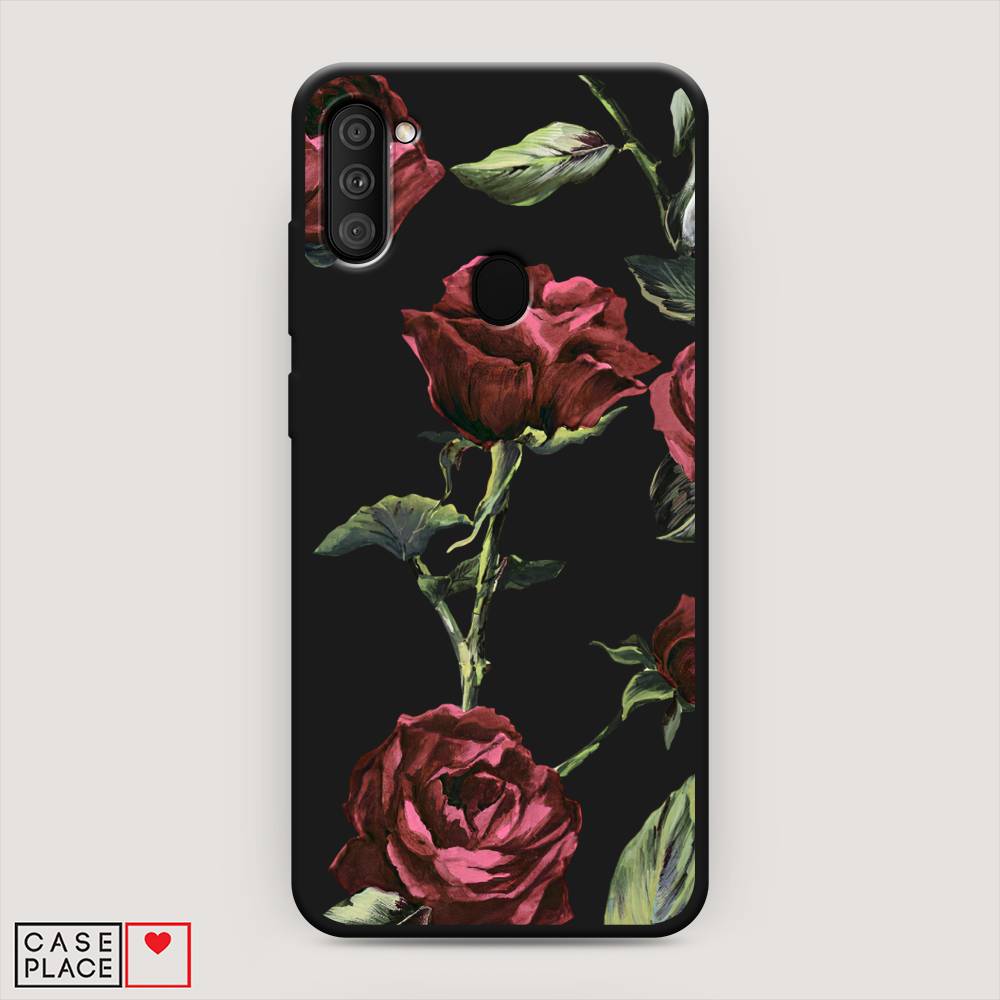 

Чехол Awog на Samsung Galaxy M11 / Самсунг Галакси М11 "Бордовые розы фон", Красный, 2100652-1