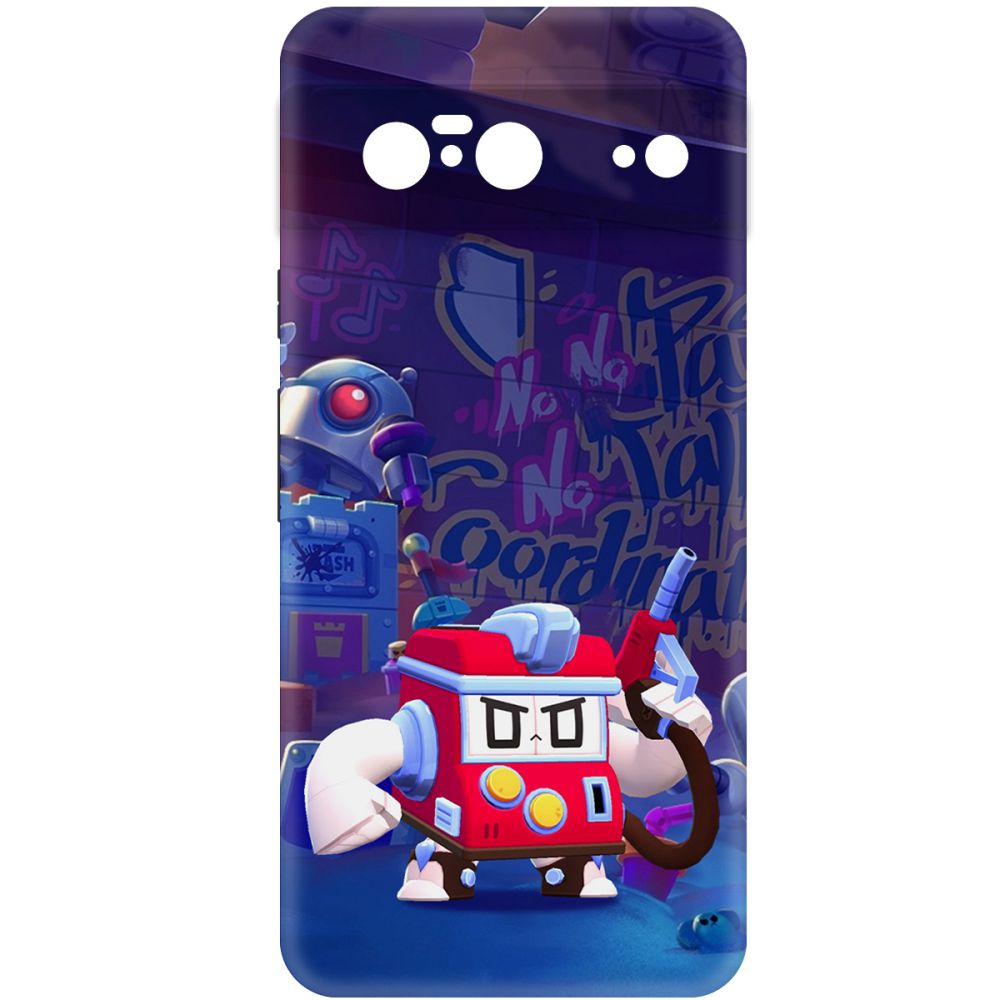 Чехол-накладка Krutoff Soft Case Brawl Stars - V8-БИТ для Google Pixel 8 черный