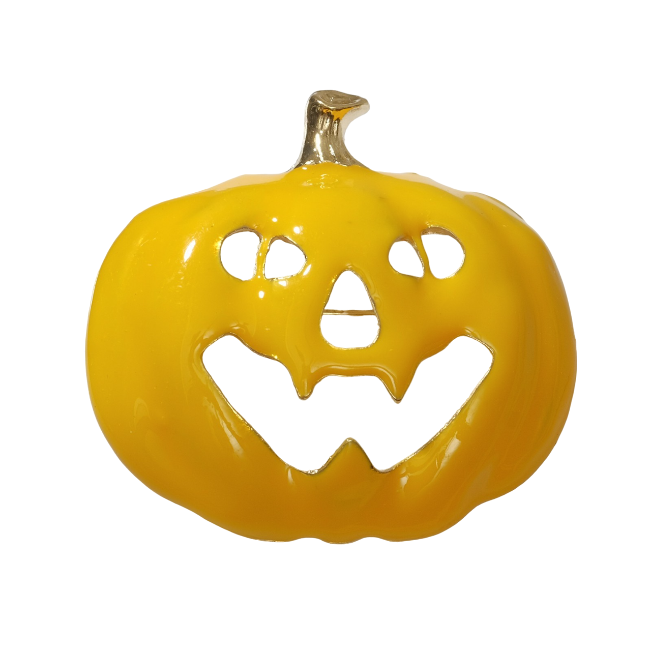 

Брошь "Хэллоуин" тыква весёлая, цвет жёлтый в золоте