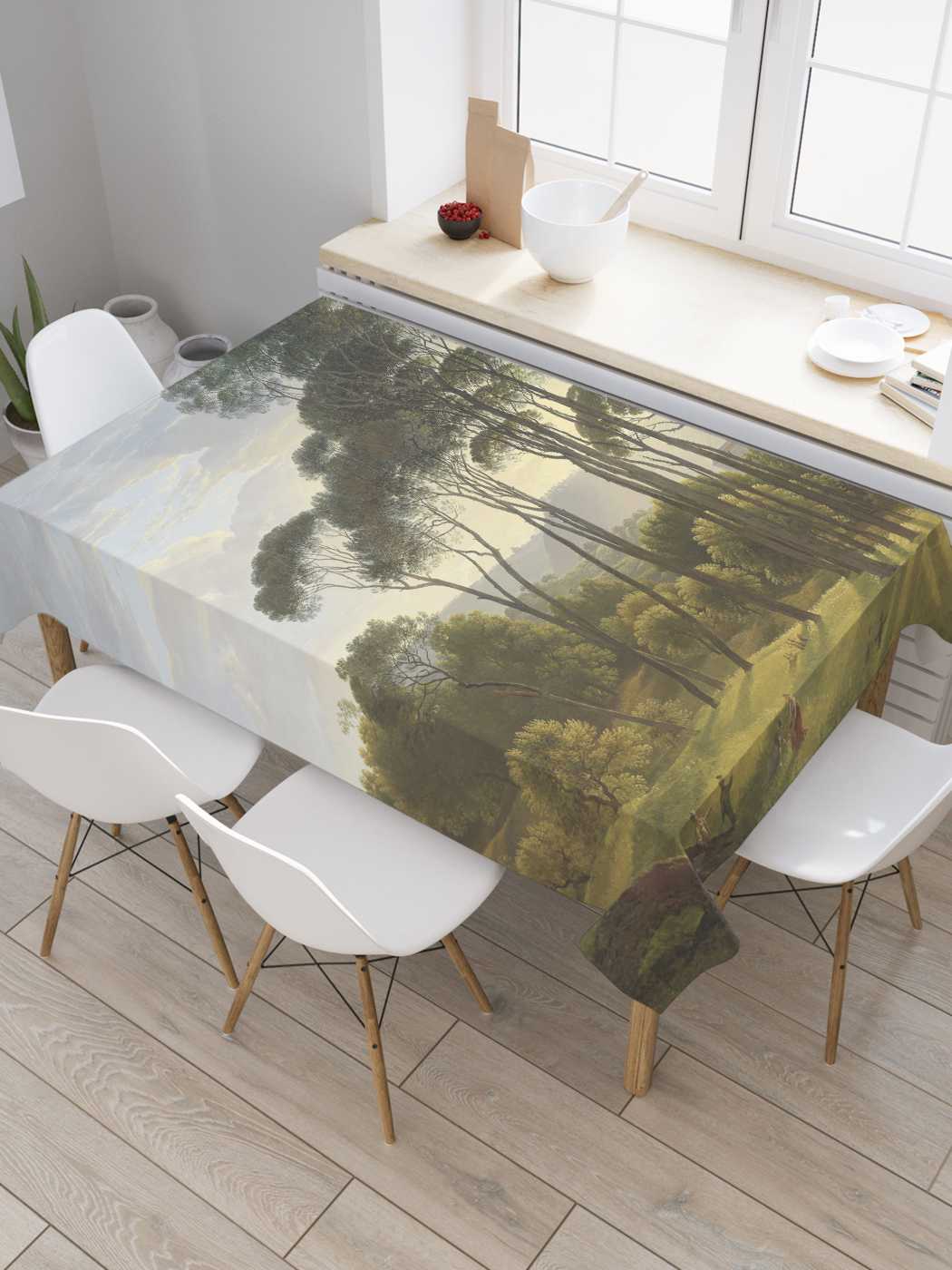 

Скатерть прямоугольная JoyArty "Стройный лес" из оксфорда, 120x145 см, Стройный лес