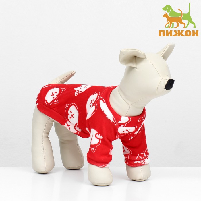 

Толстовка для собак Пижон, унисекс, красный, трикотаж, размер XS, длина спины 20 см