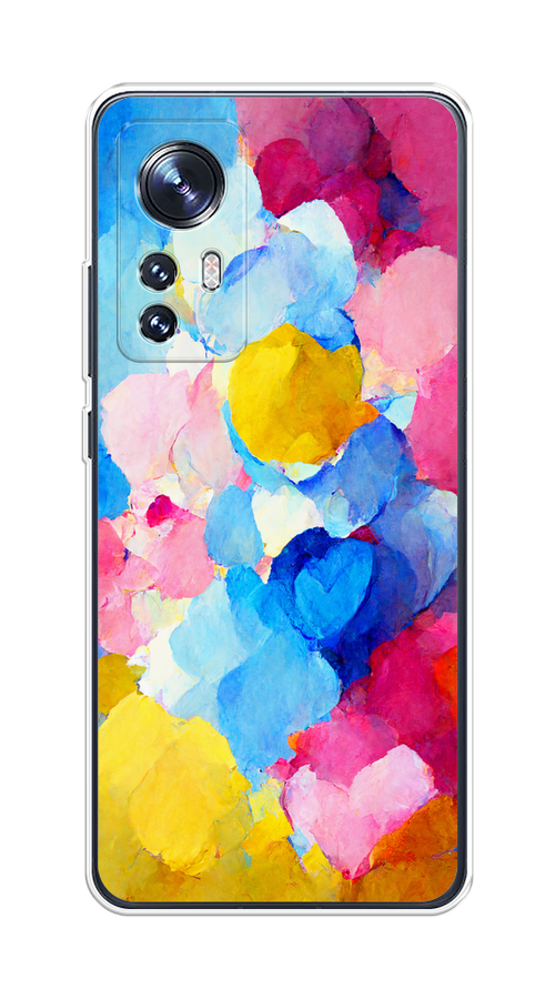 

Чехол на Xiaomi 12/12X/12S "Яркие пятна", Синий;голубой;желтый;розовый, 312350-1