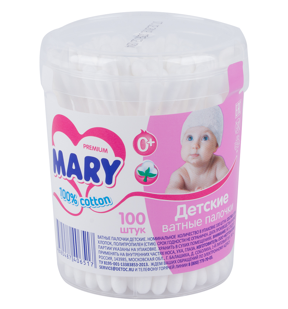 

Ватные палочки Mary, 100 шт