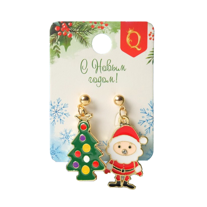 

Серьги подвески из металла Queen Fair, стразы/эмаль