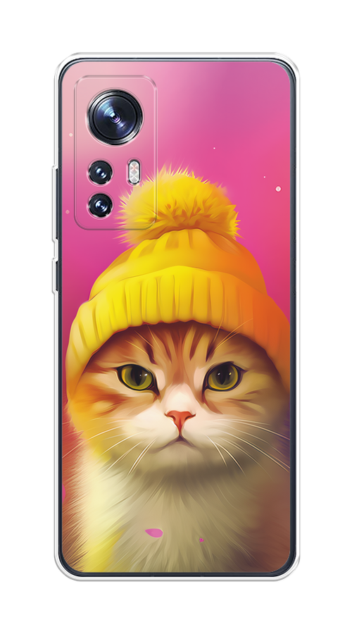 

Чехол на Xiaomi 12/12X/12S "Котик в шапочке", Розовый;желтый;бежевый, 312350-1