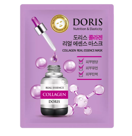 тканевая маска для лица с экстрактом мёда jigott doris honey real essence mask 25 мл Тканевая маска для лица JIGOTT DORIS КОЛЛАГЕН COLLAGEN Real Essence Mask, 25 мл