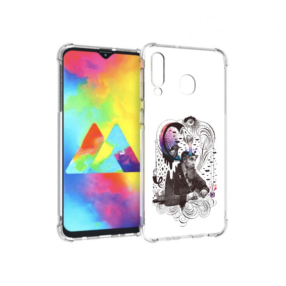 

Чехол MyPads Tocco для Samsung Galaxy M30 абстракция думающий мужчина (PT138437.525.210), Прозрачный, Tocco
