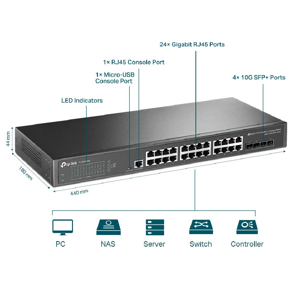 

Коммутатор TP-Link TL-SG3428XMP черный, TL-SG3428XMP