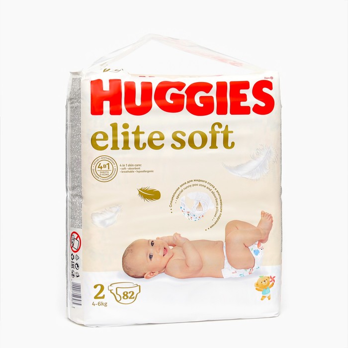 

Подгузники "Huggies" Elite Soft 2, 4-6кг, 82 шт