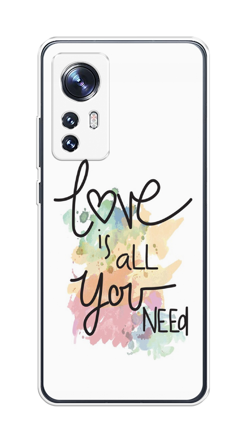 

Чехол на Xiaomi 12/12X/12S "Love is all you need", Белый;черный;зеленый, 312350-1