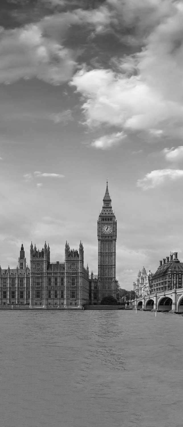 фото Самоклеющиеся фотообои "westminster bridge, london", 90x210 см, эффект черно-белый фотообои.рф