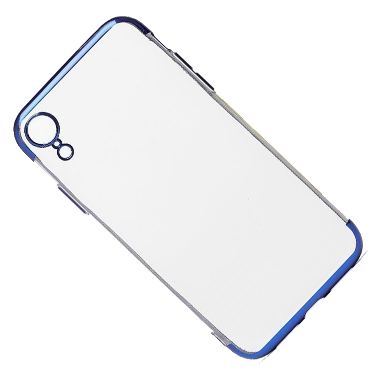 

Чехол iPhone XR силиконовый с окантовкой <прозрачно-синий>, iPhone XR