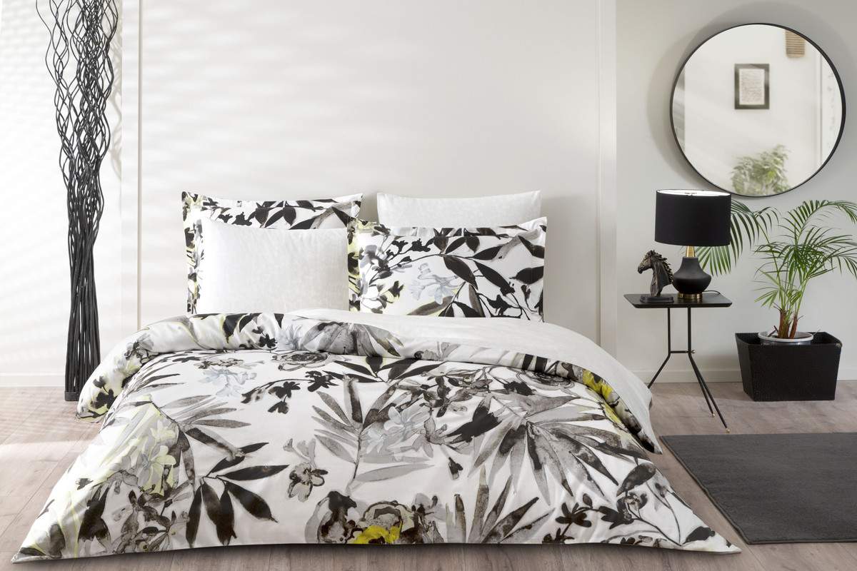 Постельное белье TAC digital сатин Grenada серый 15-спальное 9783₽