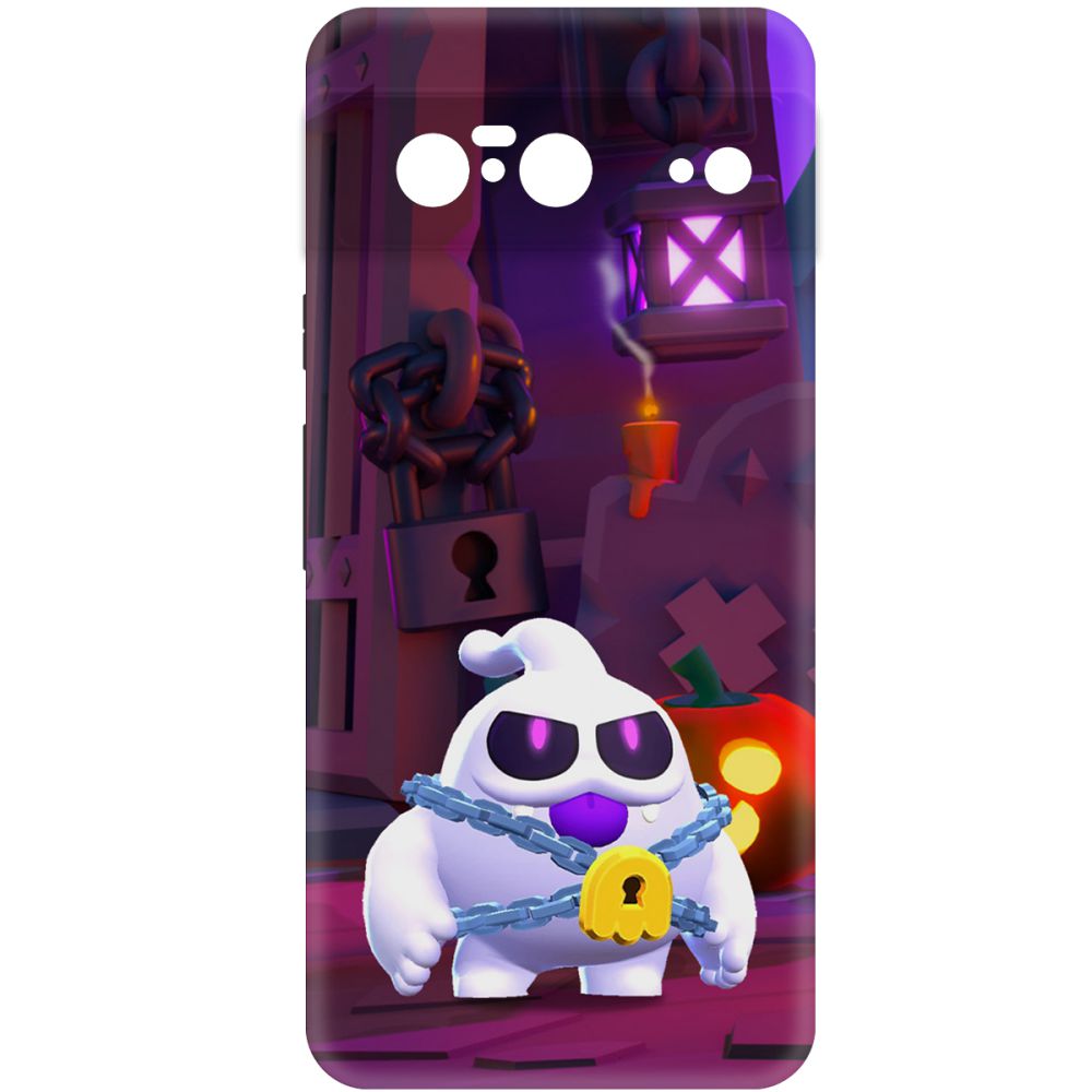 

Чехол-накладка Krutoff Soft Case Brawl Stars - Призрак Скуик для GOOGLE Pixel 8 черный