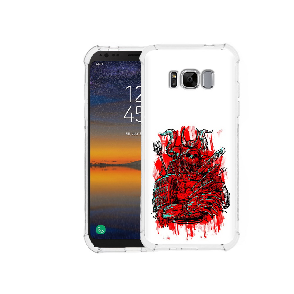 

Чехол MyPads Tocco для Samsung Galaxy S8 красный скелет воин (PT107395.590.413), Прозрачный, Tocco