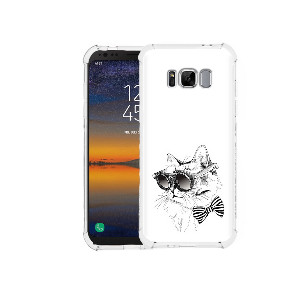 

Чехол MyPads Tocco для Samsung Galaxy S8 крутая кошка в очках (PT107395.590.421), Прозрачный, Tocco