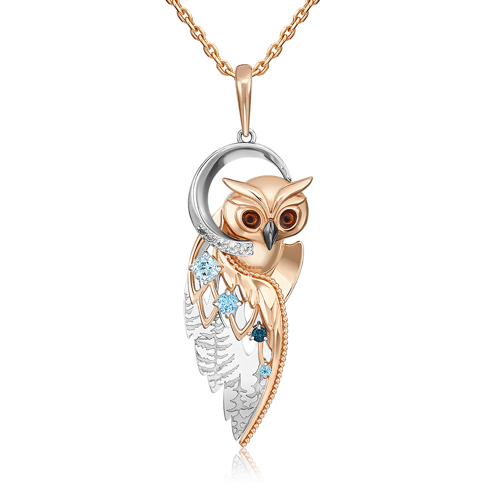 

Кулон из белого/красного золота PLATINA jewelry 03-3316-00-201-1111, топаз/эмаль, 03-3316-00-201-1111
