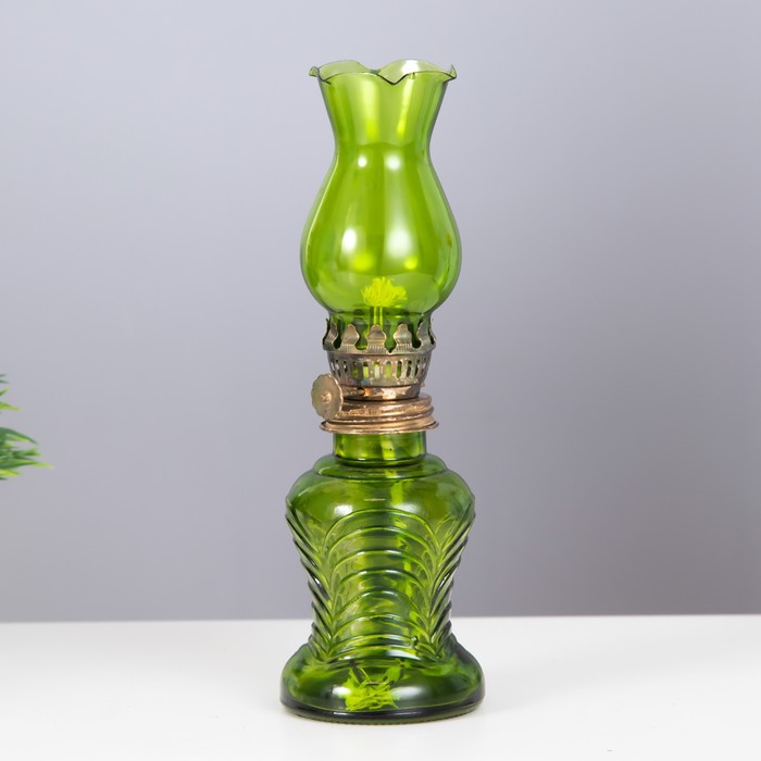 фото Керосиновая лампа декоративная зелёный 6,5х6,5х21 см risalux