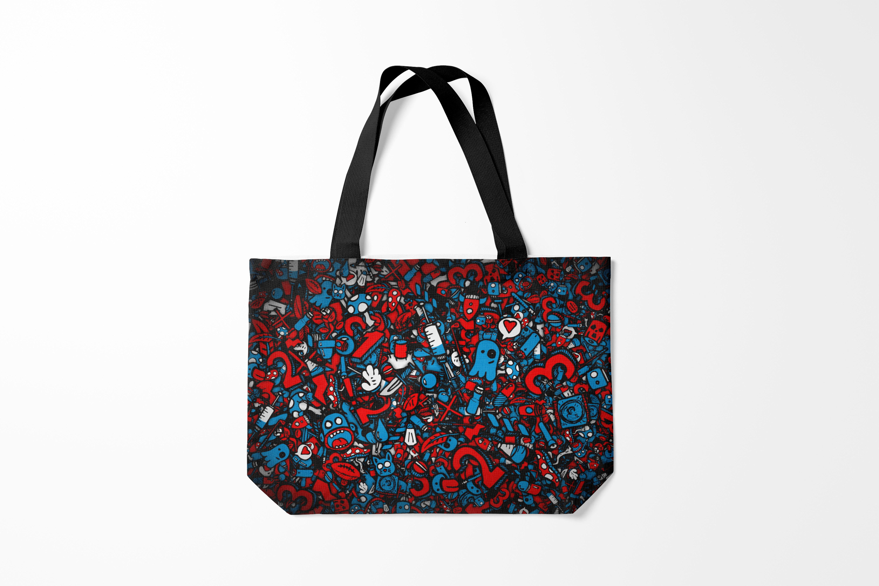 

Сумка шoппер унисекс Burnettie Другие RedBlue stikers, красный; синий, Другие RedBlue stikers