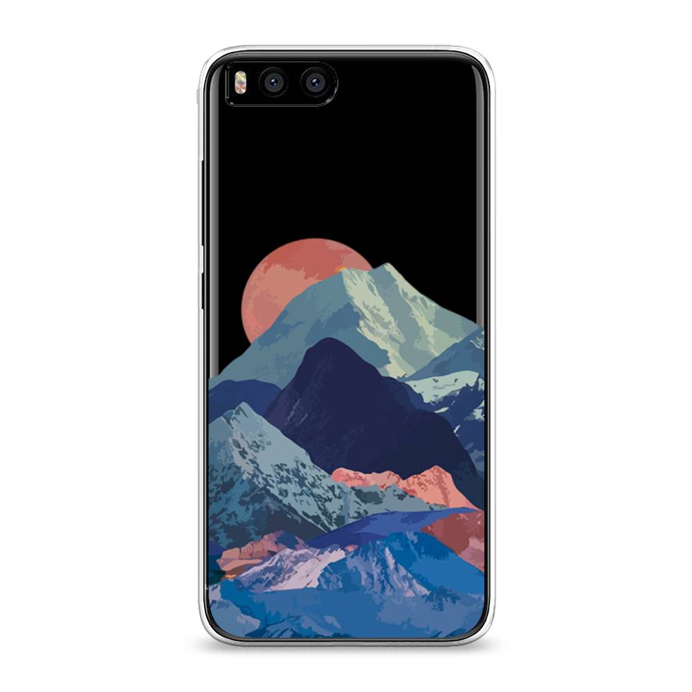 

Чехол на Xiaomi Mi 6 "Закат в снежных горах", Красный;серый;голубой, 30650-2
