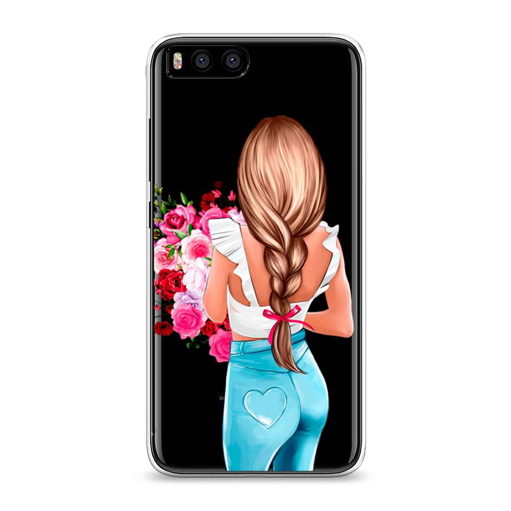 

Чехол на Xiaomi Mi 6 "Девушка с цветами", Коричневый;розовый;голубой, 30650-6