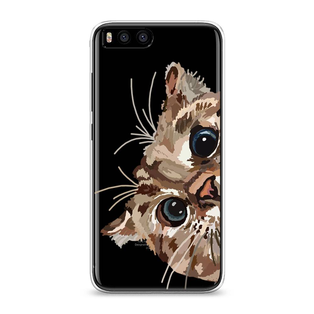 

Чехол на Xiaomi Mi 6 "Любопытный кот", Коричневый;синий;черный, 30650-1