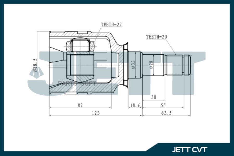 ШРУС внутренний JETT V40-1004