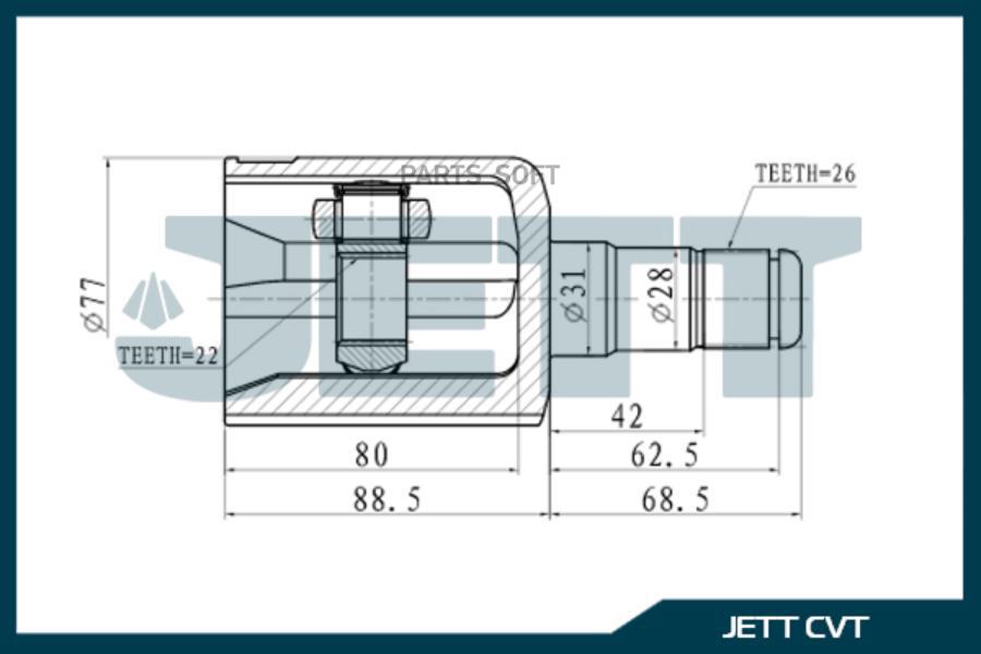 

ШРУС внутренний JETT V40-1039