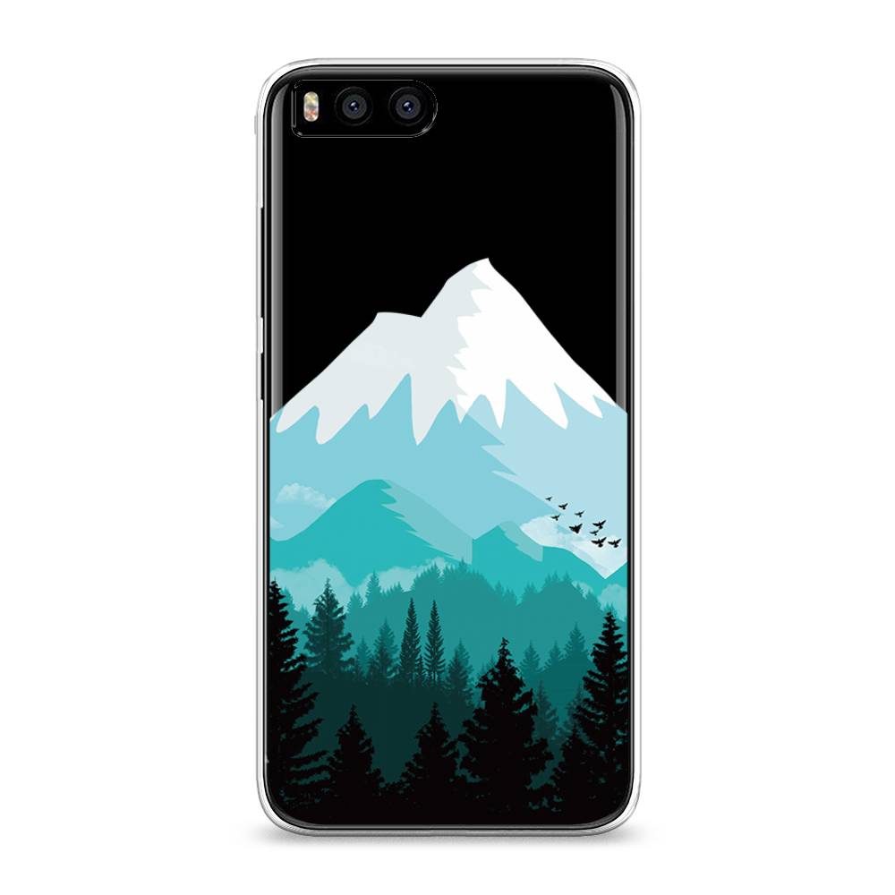 

Чехол на Xiaomi Mi 6 "Синяя снежная гора", Белый;голубой, 30650-2
