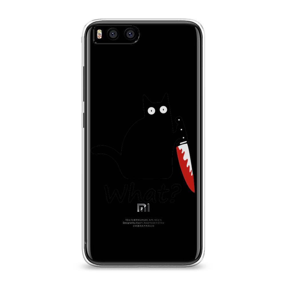 

Чехол на Xiaomi Mi 6 "Котик с ножом", Черный;красный, 30650-6