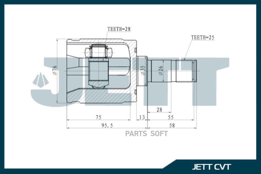 ШРУС внутренний JETT V40-3018