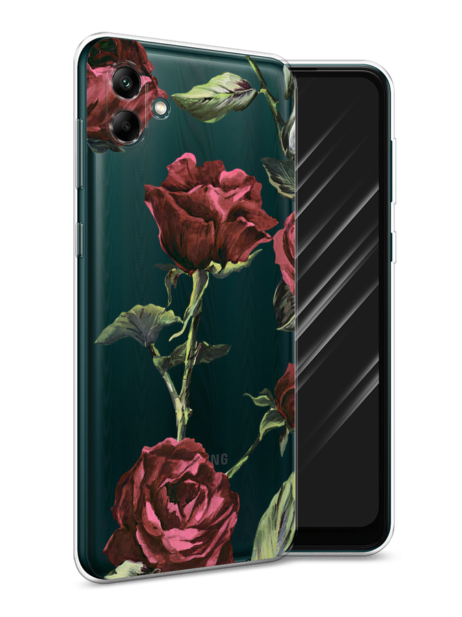 

Чехол Awog на Samsung Galaxy A04 / Самсунг Галакси A04 "Бордовые розы фон", Красный, 2107050-8