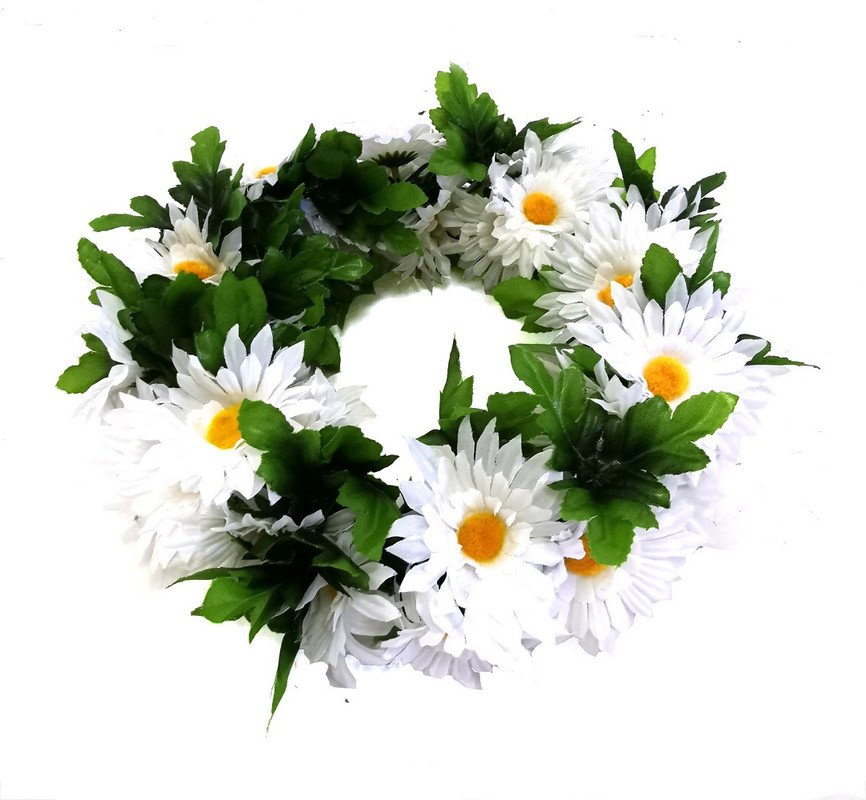 

Искусственный венок Е-00-38, Белый;зеленый