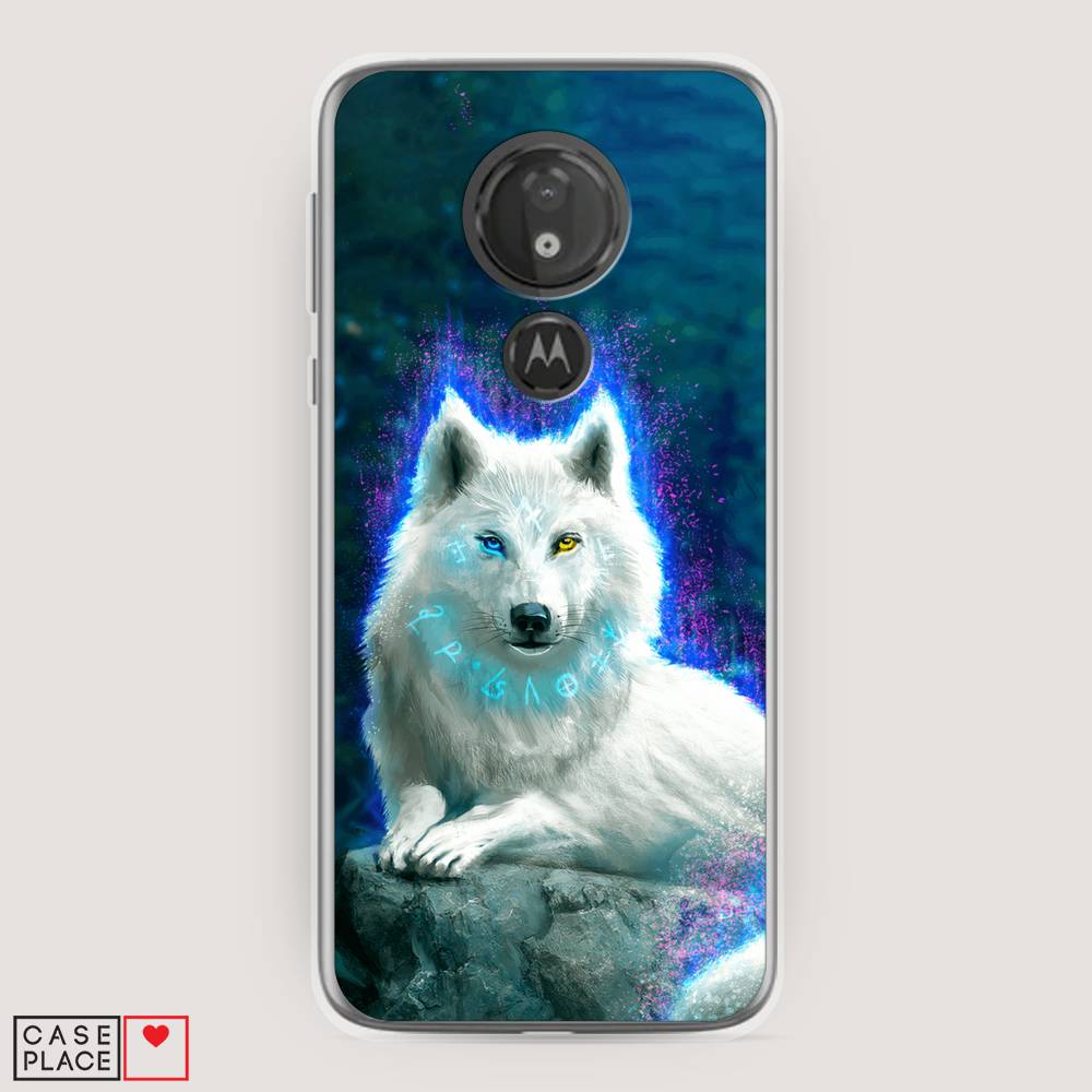 

Чехол Awog на Motorola Moto G7 Power / Моторола Мото G7 Пауэр "Белоснежный волк", Белый;зеленый;фиолетовый, 241350-2
