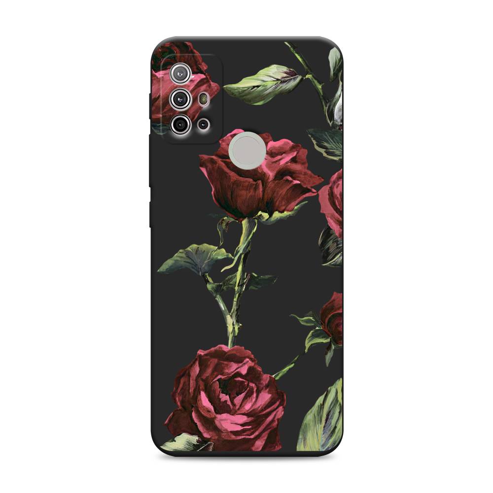 

Чехол Awog на Motorola Moto G30 / Моторола Мото G30 "Бордовые розы фон", Красный