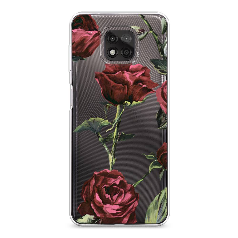 

Чехол Awog на Motorola Moto G Power 2021 / Моторола Мото G Пауэр 2021 "Бордовые розы фон", Красный