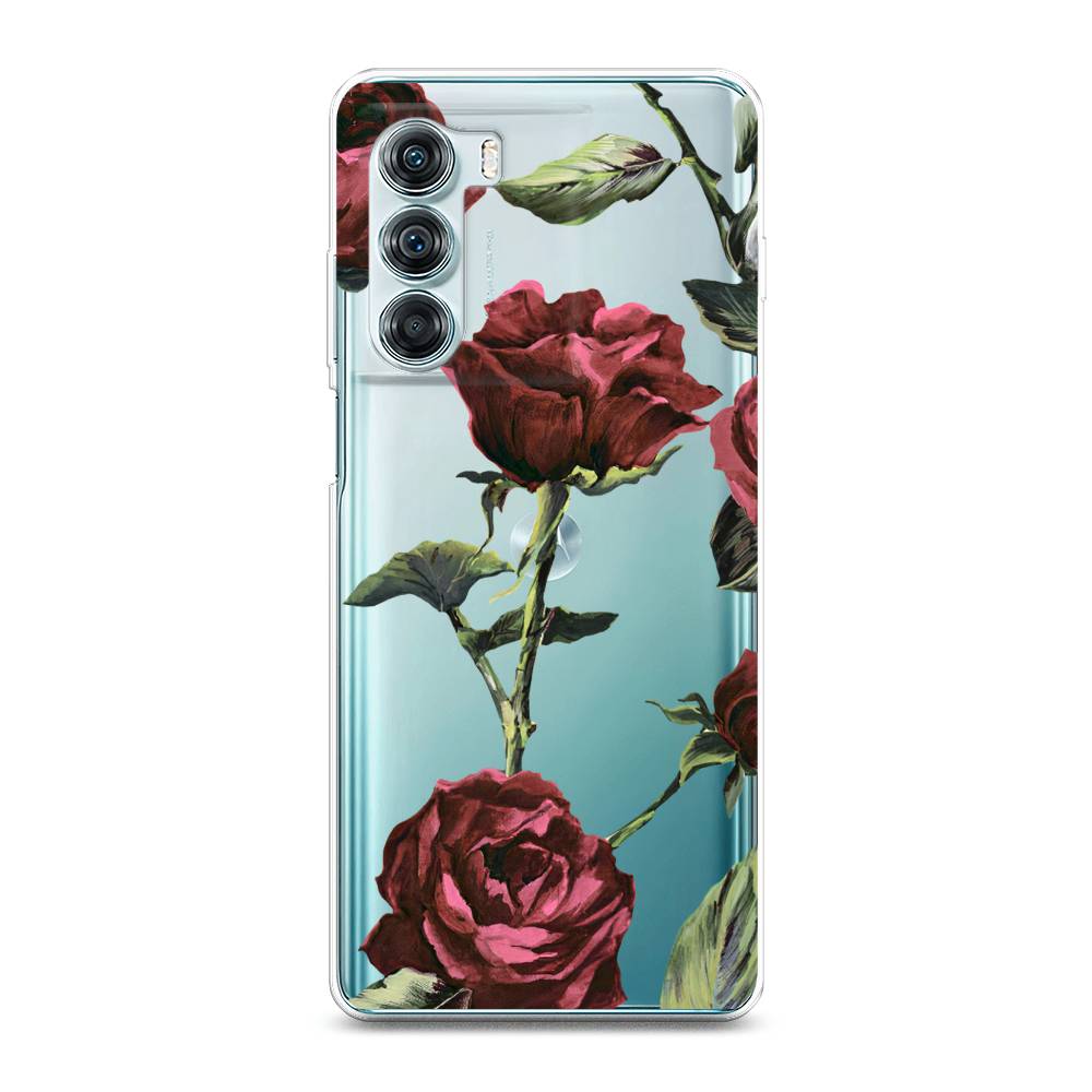

Чехол Awog на Moto Edge S30 / Мото Эдж S30 "Бордовые розы фон", Красный