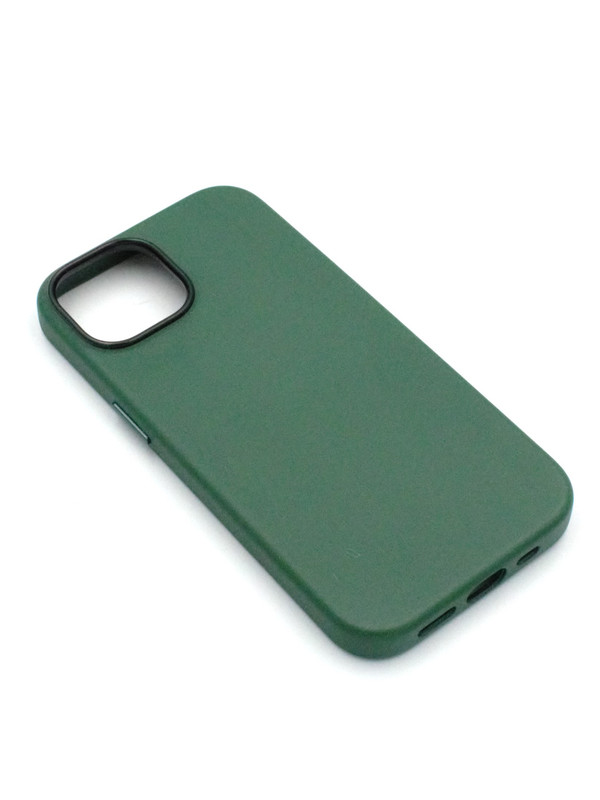 

Чехол на iPhone 14 Leather Collection-Зелёный, Зеленый, Apple iPhone 14