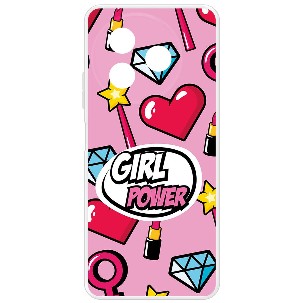 

Чехол-накладка Krutoff Clear Case Girl Power для Itel S24, Прозрачный